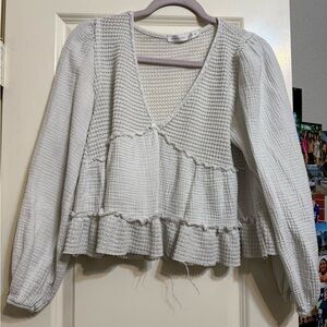 Altar'd State Cream Textured Knit Top